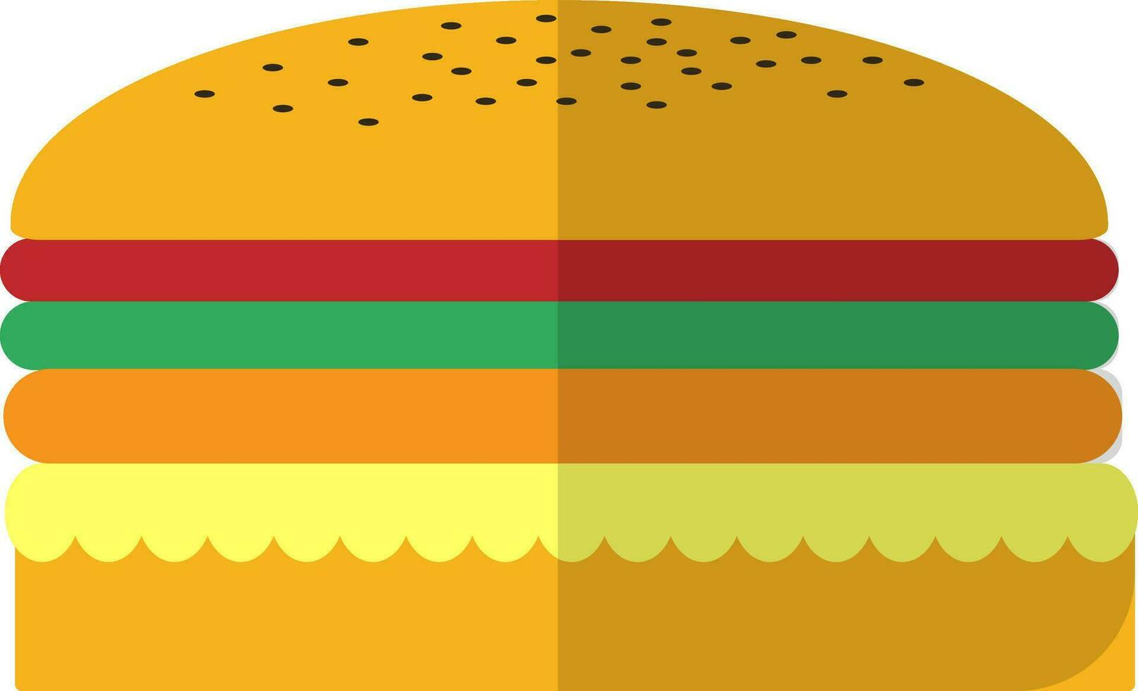 Flat style burger on white background. vector