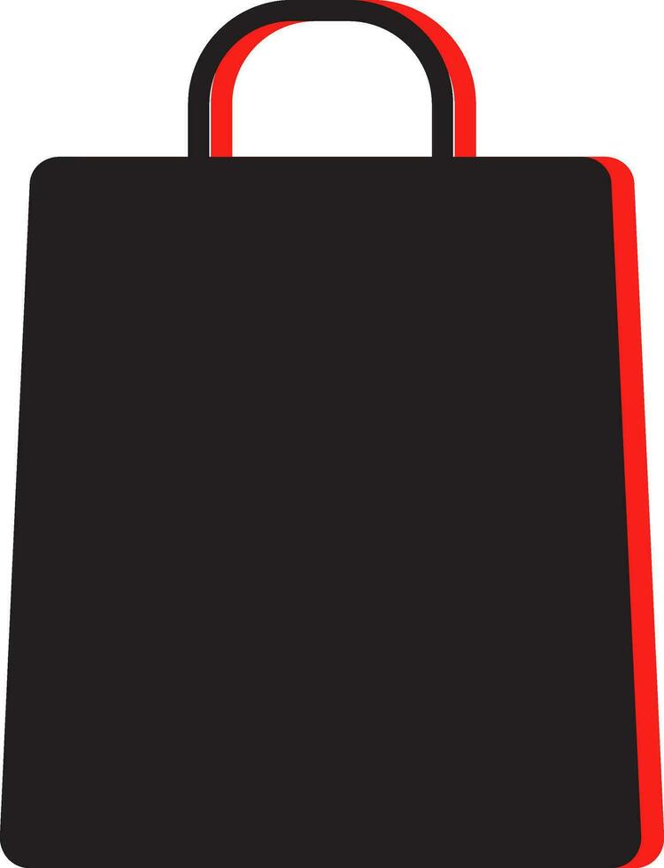 Illustration of black and red shopping bag. vector