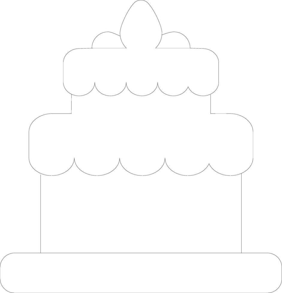 Thin line icon of Cake for celebration concept. vector