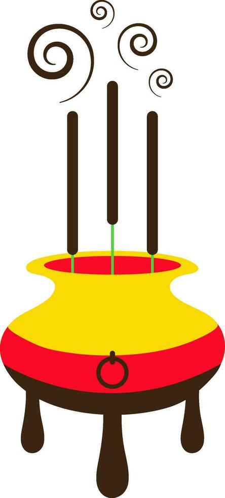 incienso icono con maceta para chino nuevo año concepto. vector