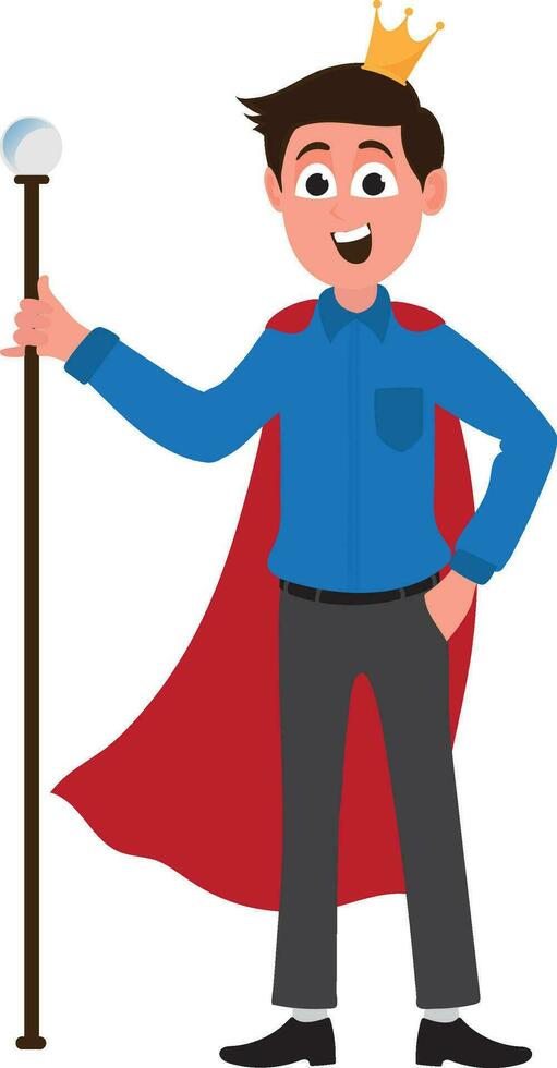 Businessman dressed like a king. vector