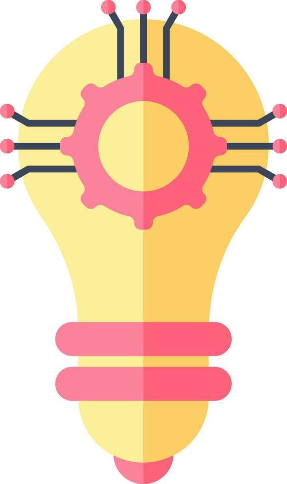Setup Idea Or Setting Bulb Icon In Pink And Yellow Color. vector