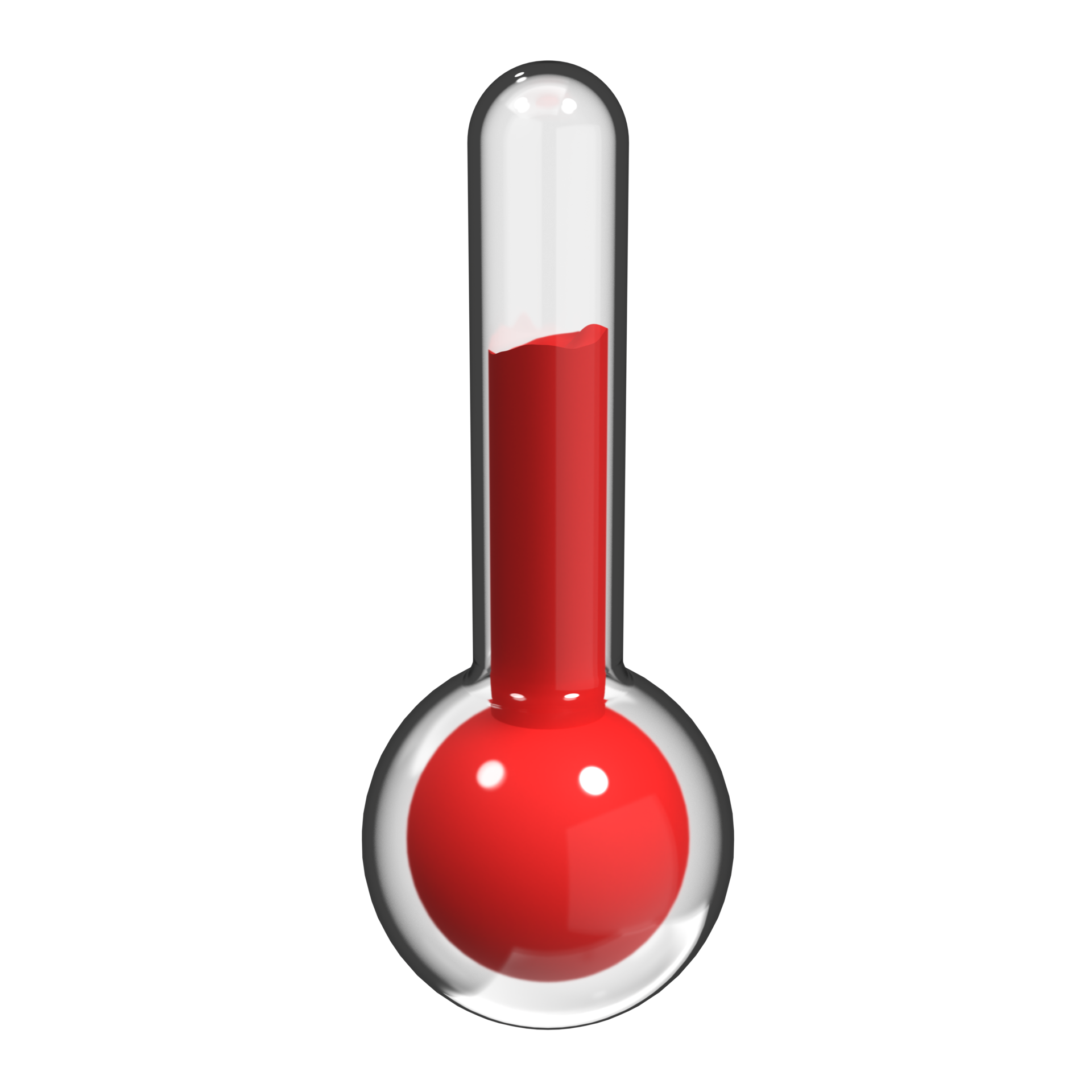 3d render of thermometer. 3d glass thermometer. Red thermometer icon
