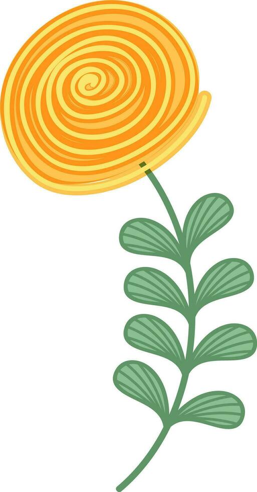 Illustration of abstract flower with leaf. vector