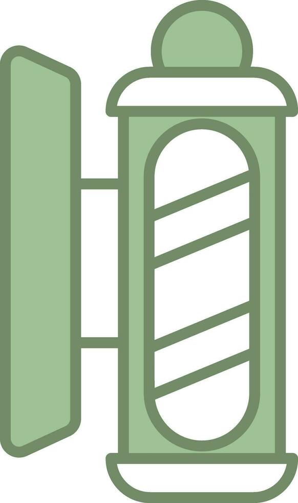 Illustration Of Barber Pole Icon In Green And White Color. vector