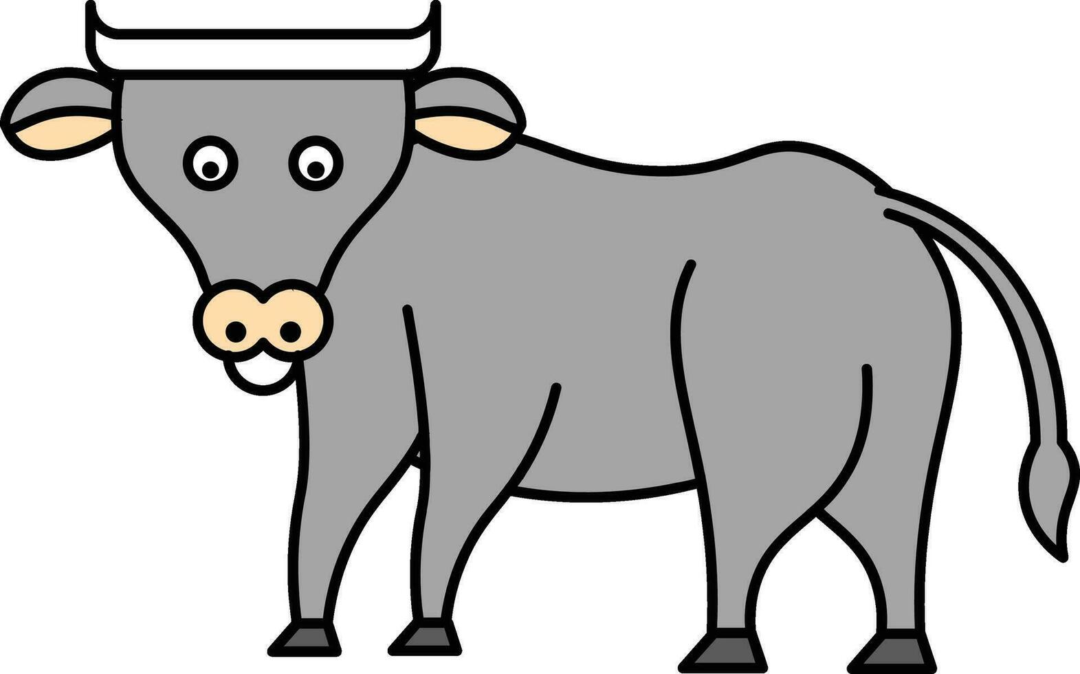 Buffalo icon in grey color. vector