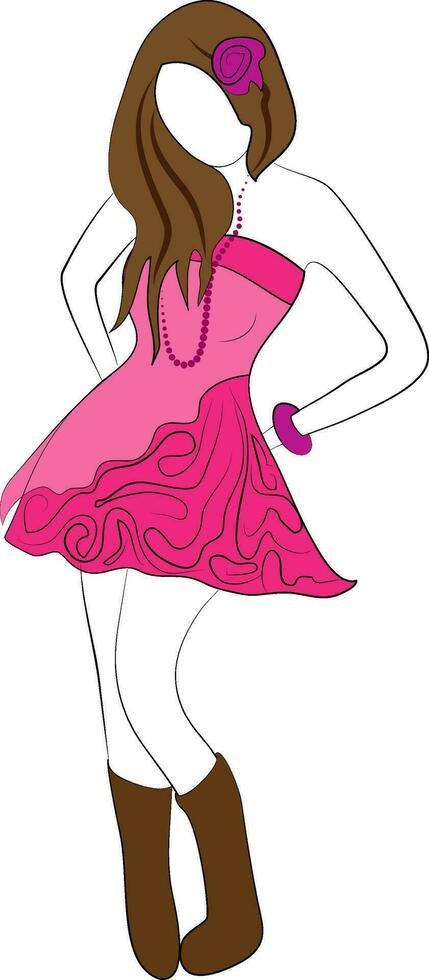 personaje de un joven muchacha. vector