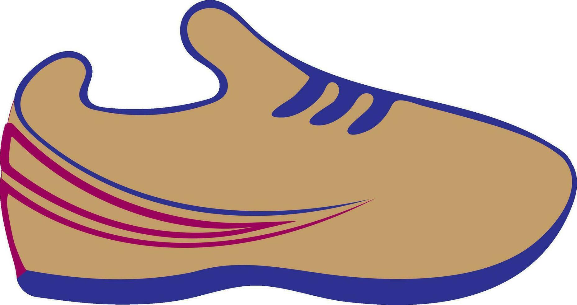 Flat style shoes made by brown color. vector