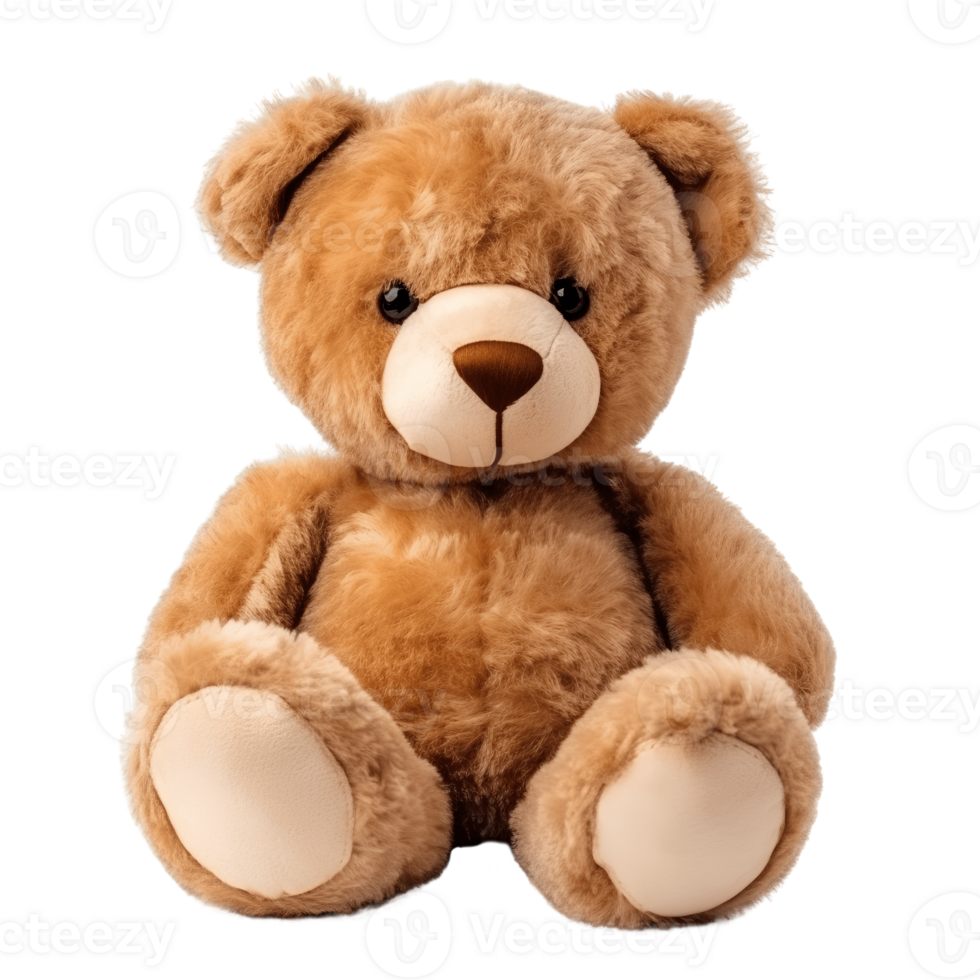 Soft plush toy bear isolated on the background. Generative AI. png