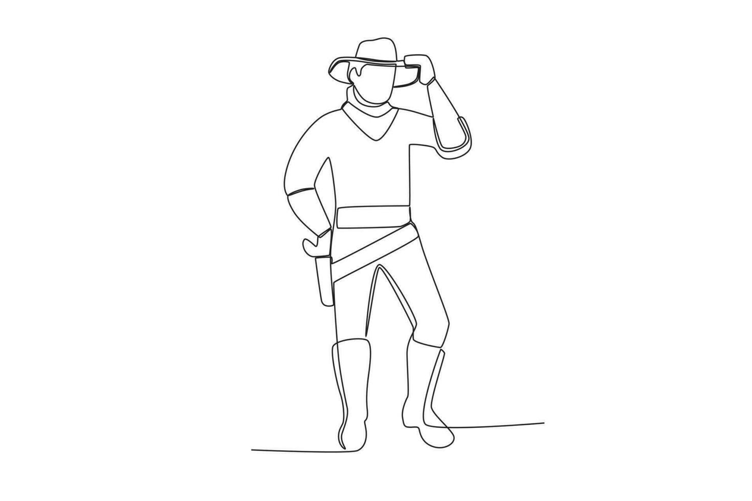 A man wearing cowboy clothes vector