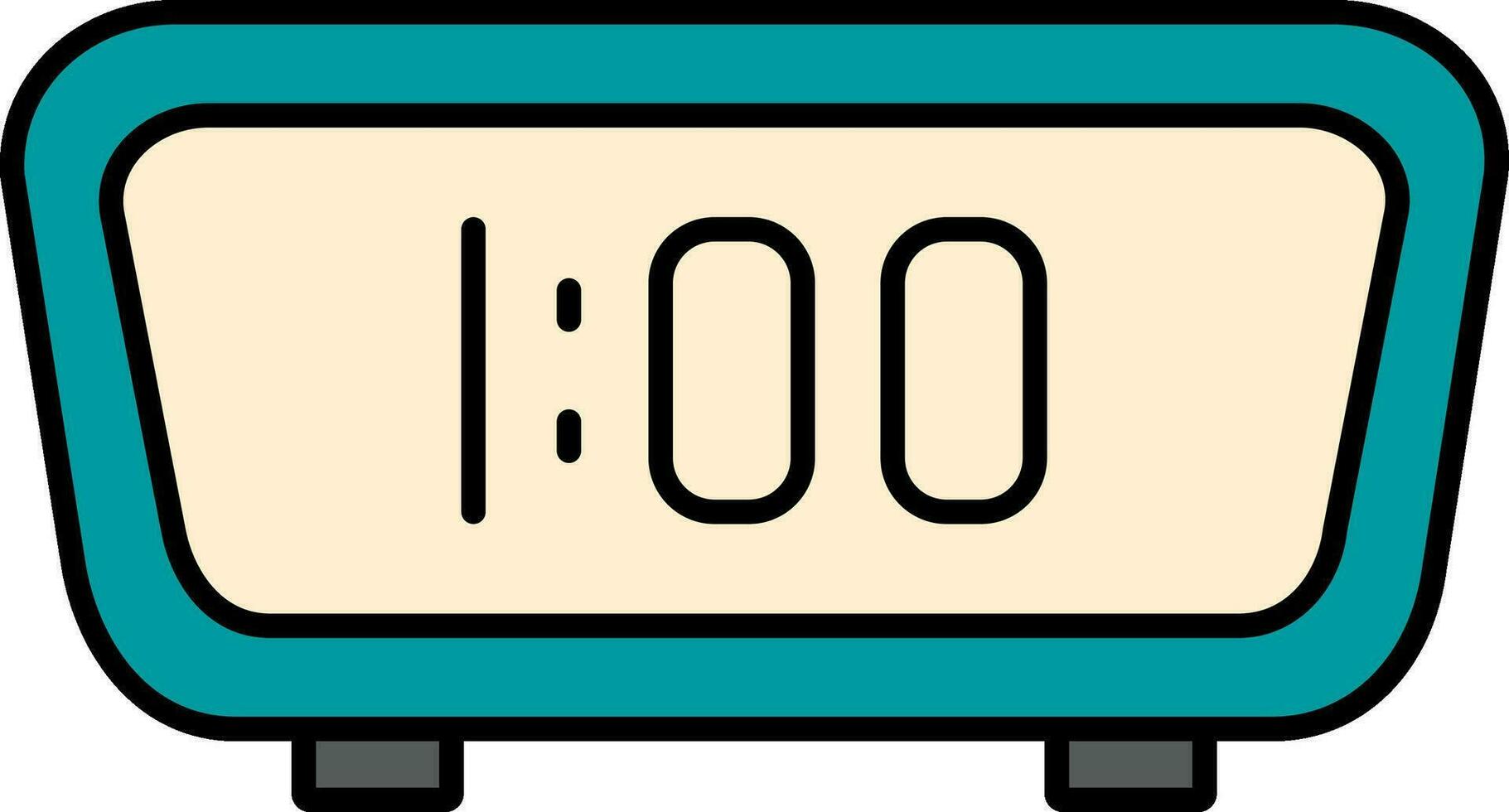 Digital timer display watch icon in flat style. vector