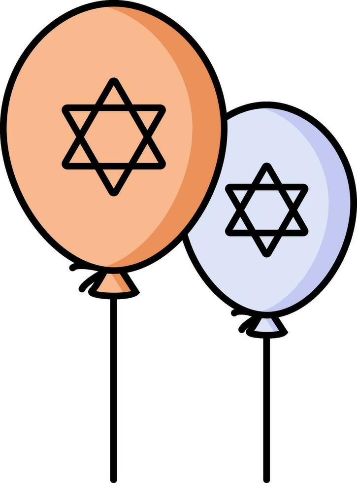 Jewish Balloons icon in flat style. vector
