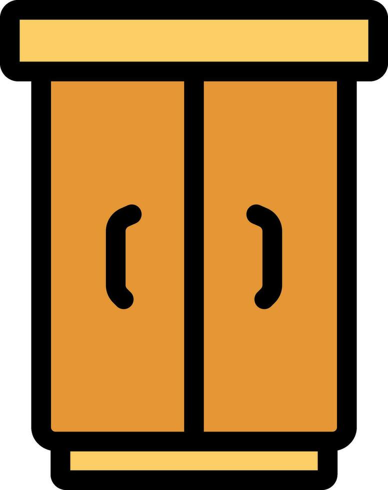 amarillo y marrón alacena icono en plano estilo. vector