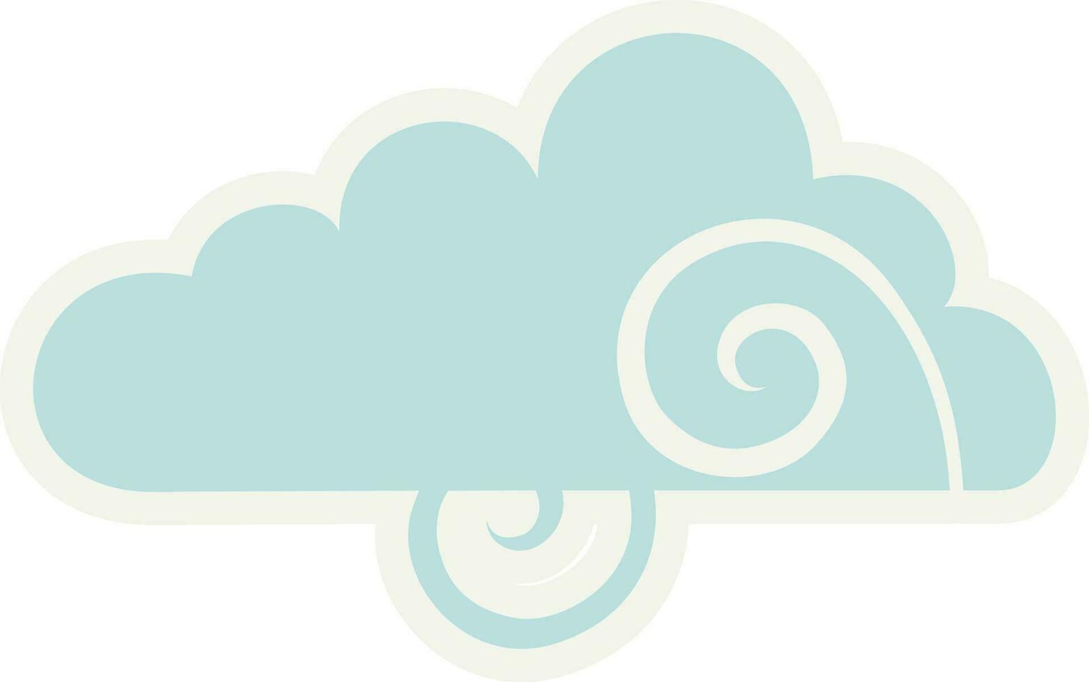 plano estilo nube icono en azul color. vector