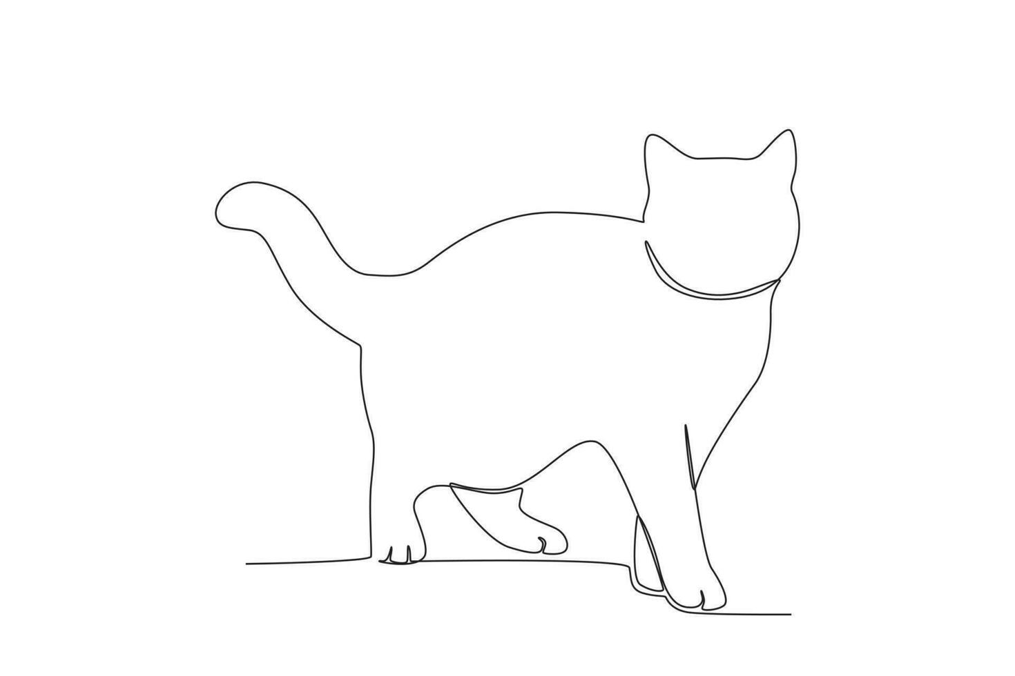 Front view of standing cat vector