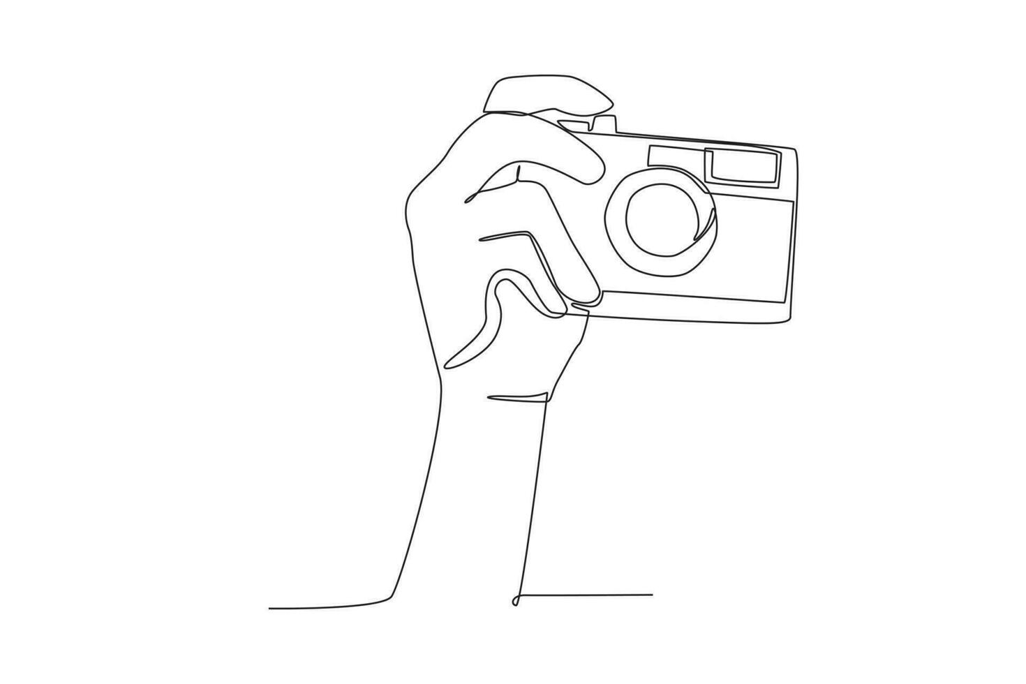 Hand pressing the camera vector