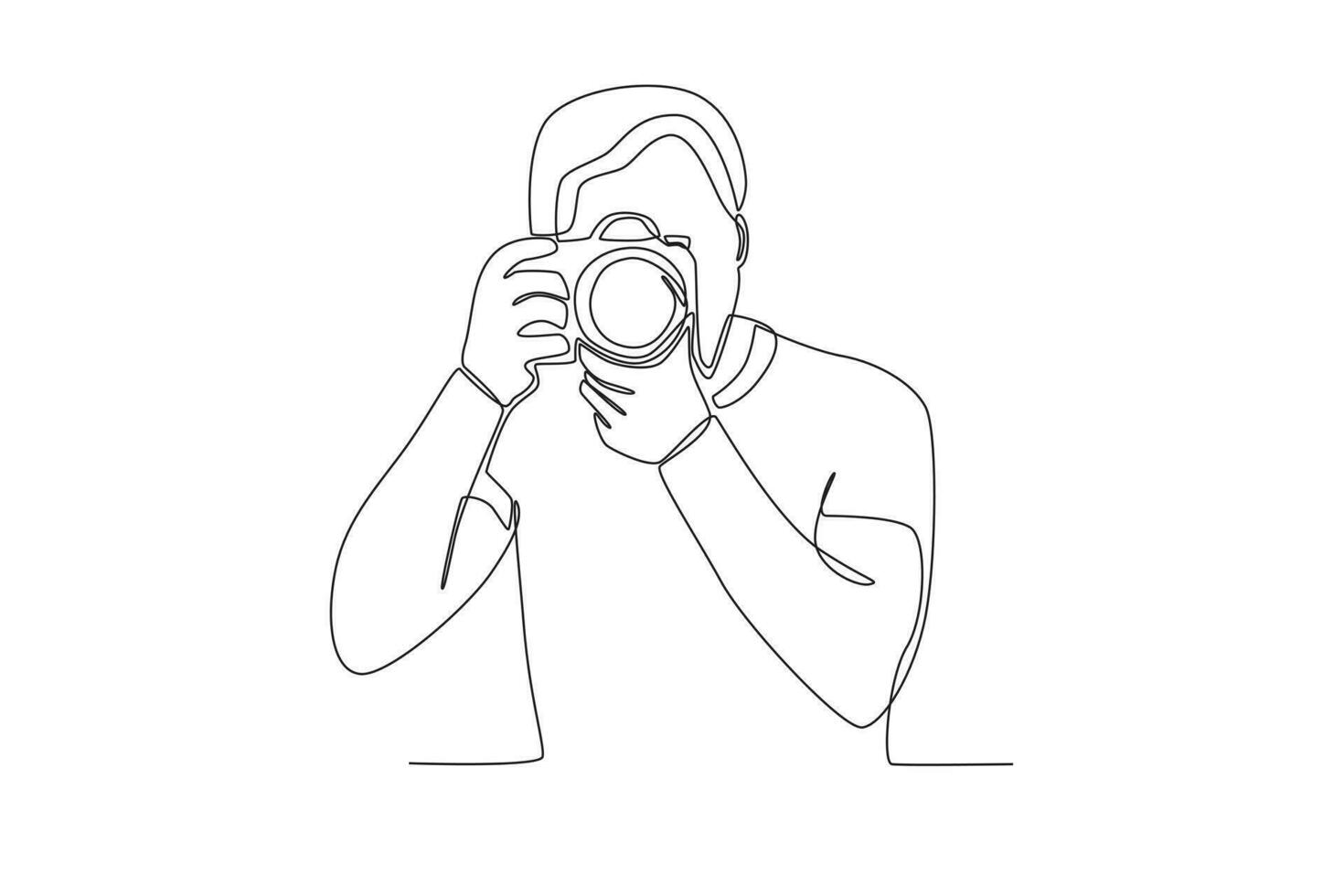 A photographer shoots photos vector