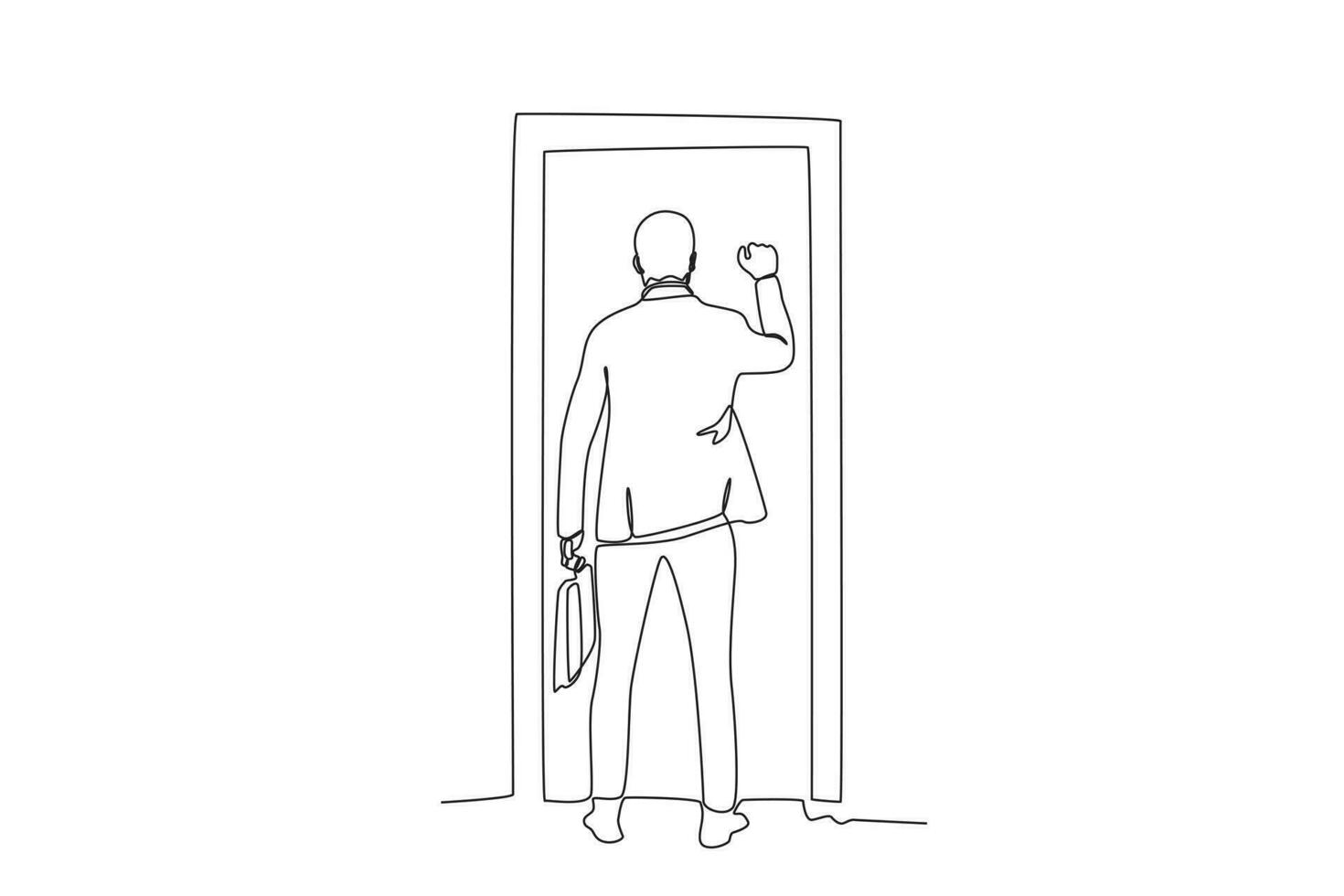 A business man knocked on the door vector