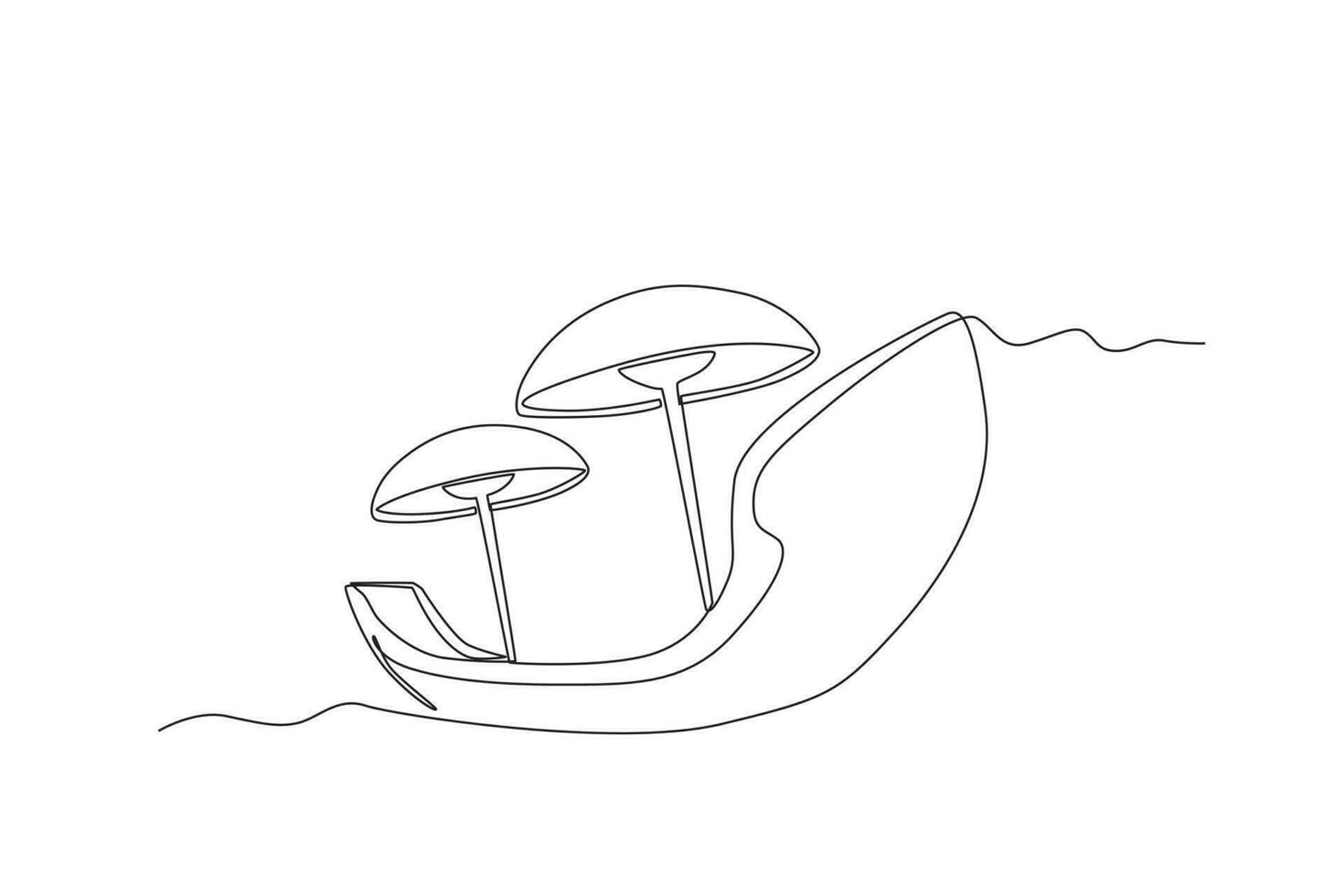 Two umbrellas in a boat vector