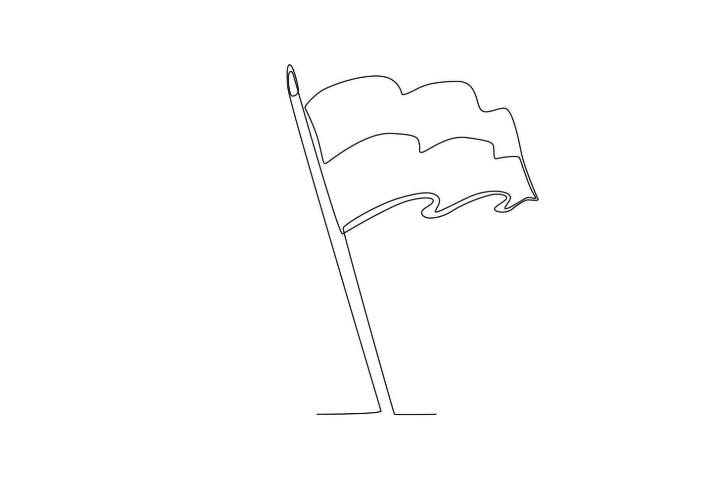 A flag fluttered on the pole vector
