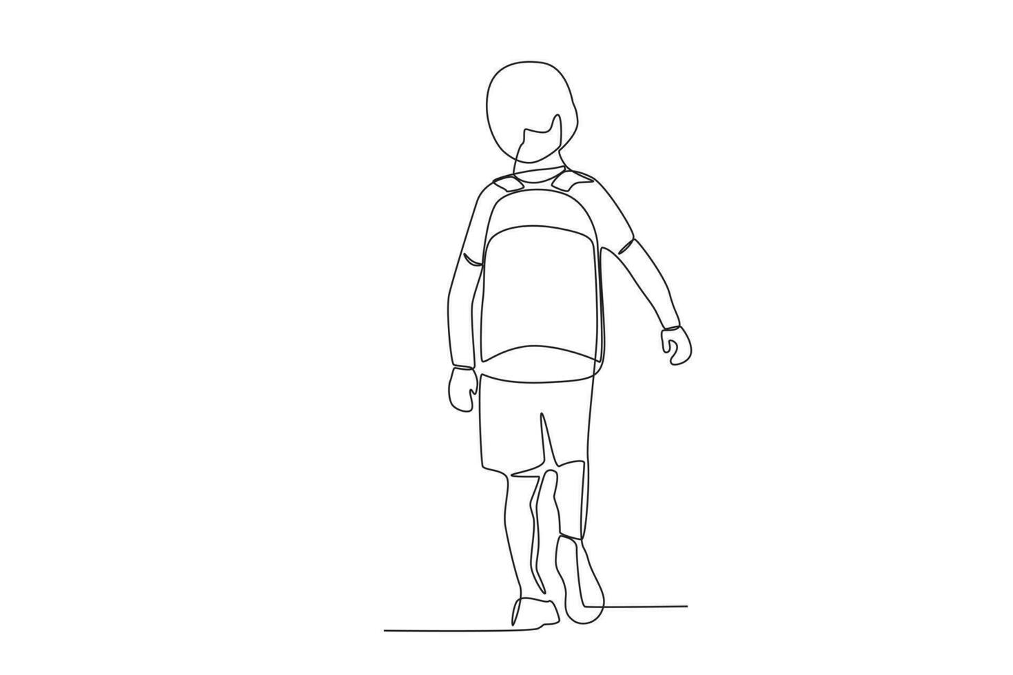 Back view of a student happy to go to school vector