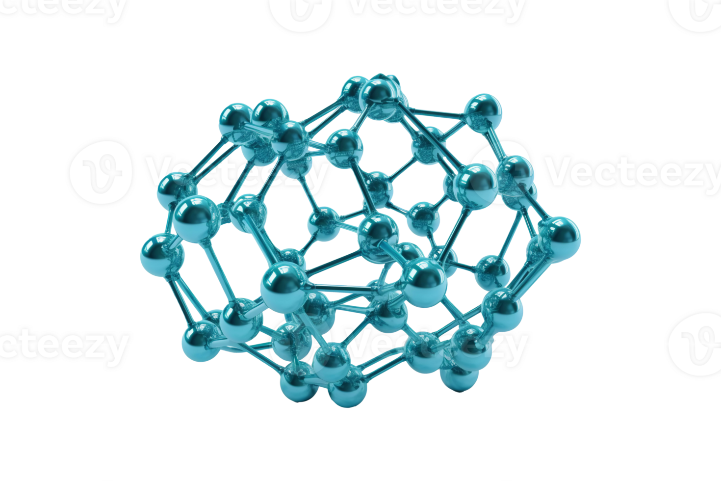 ai generativo 3d modello di astratto blu molaculer struttura png