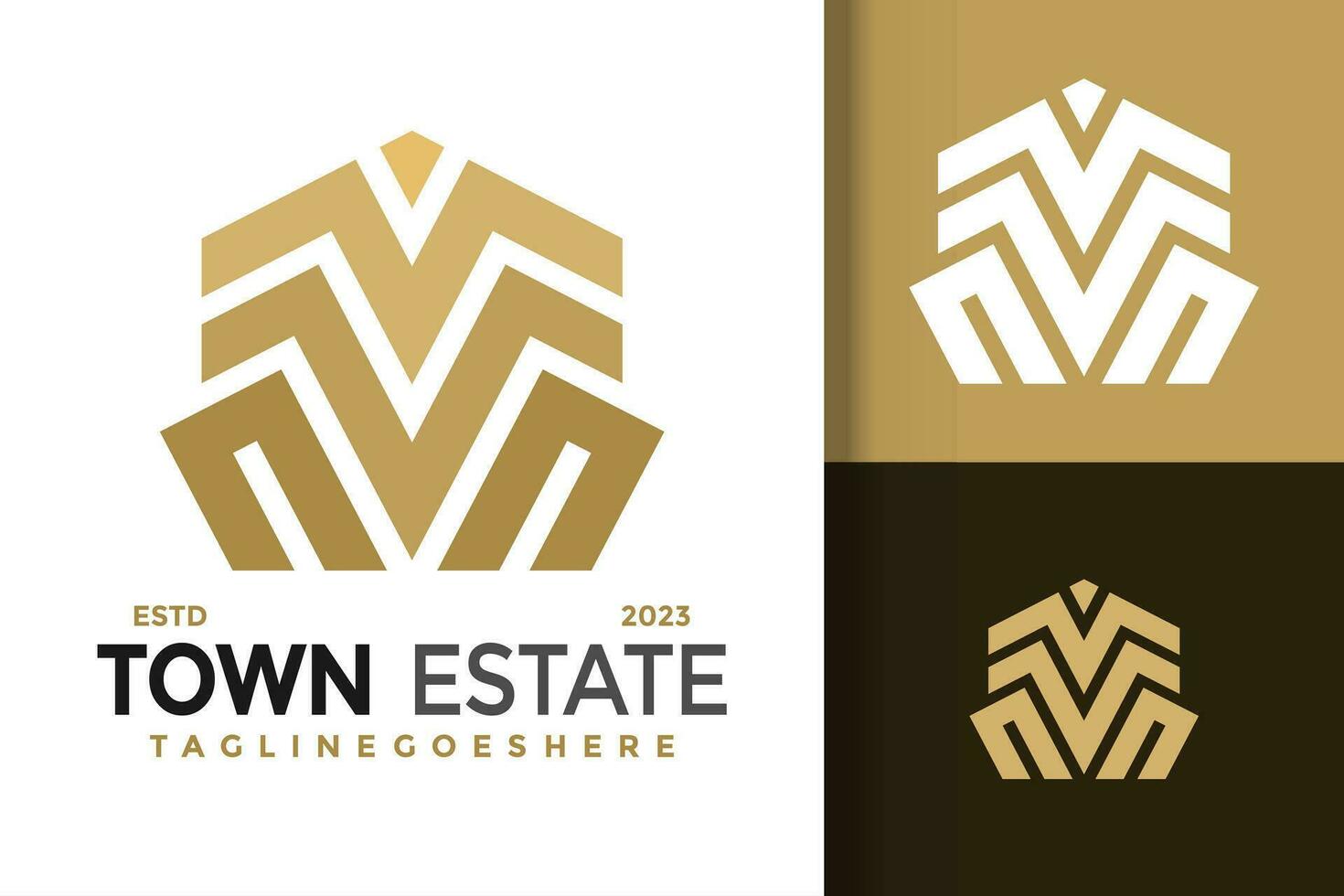 Letter M Town Estate Financial modern Logo vector icon illustration
