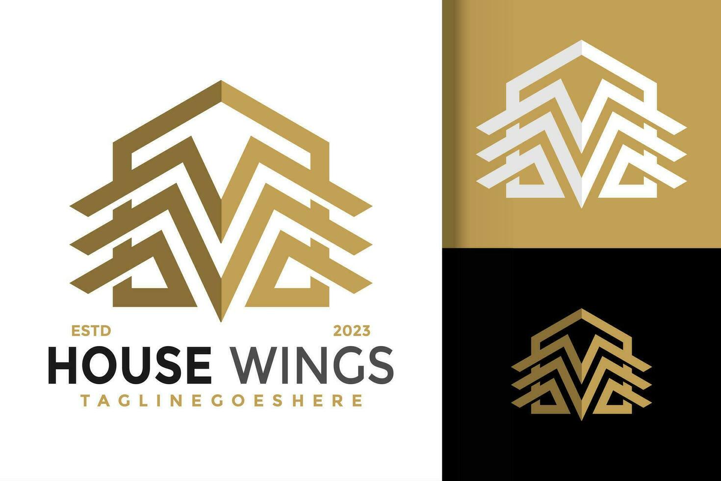 Letter M House Wings modern Logo vector icon illustration