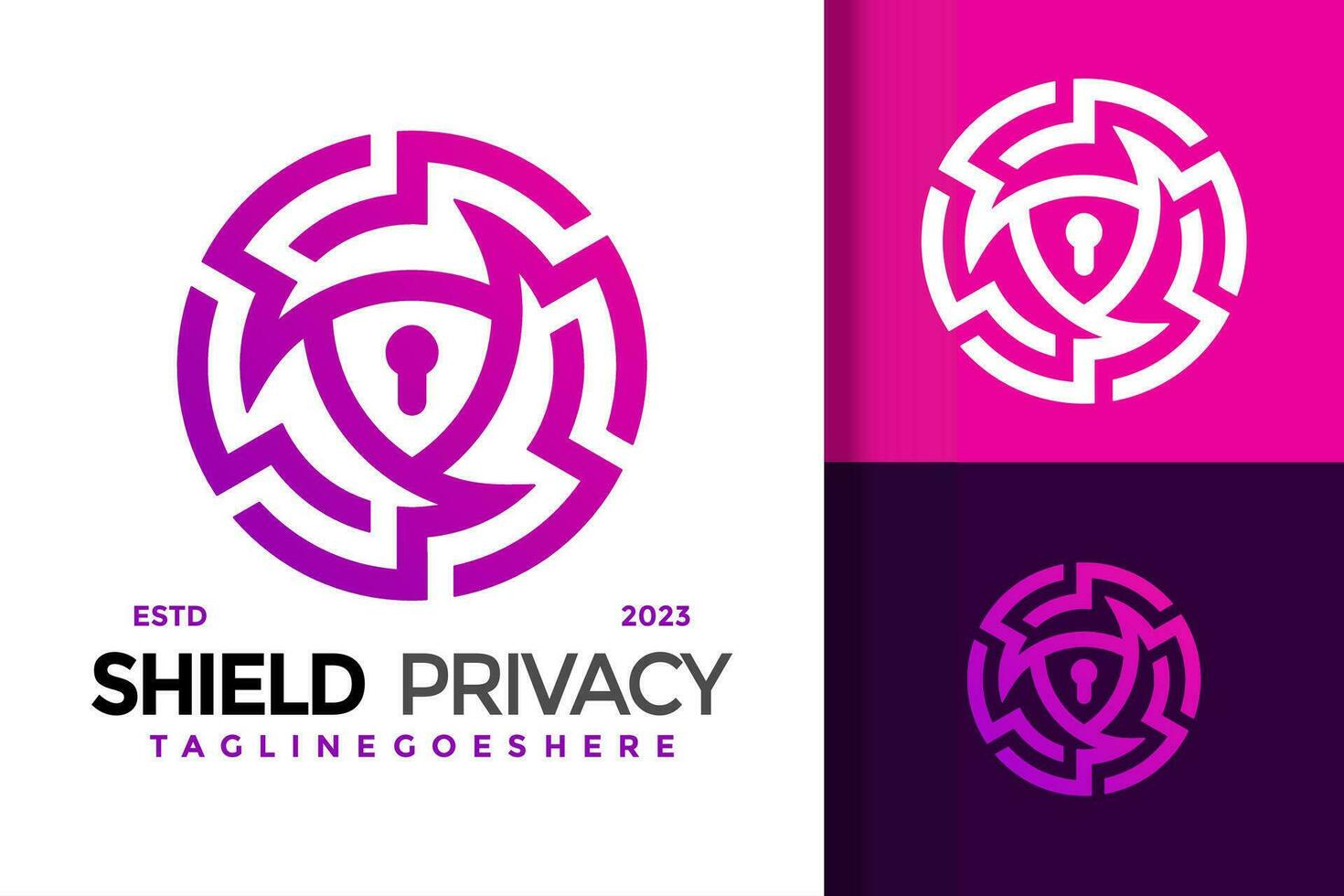 Shiled privacy colorful logo vector icon illustration