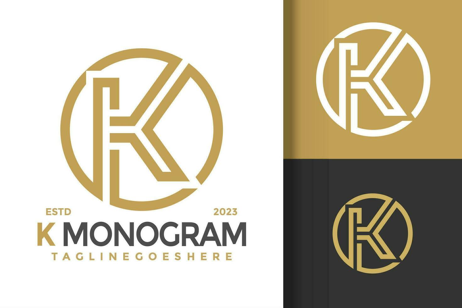 Letter K minimalist monogram logo vector icon illustration