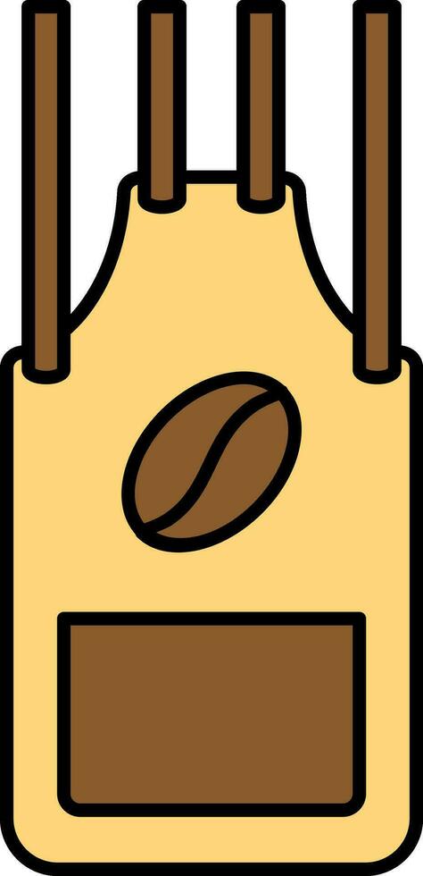 Illustration of Apron Icon in Yellow and Brown Color. vector