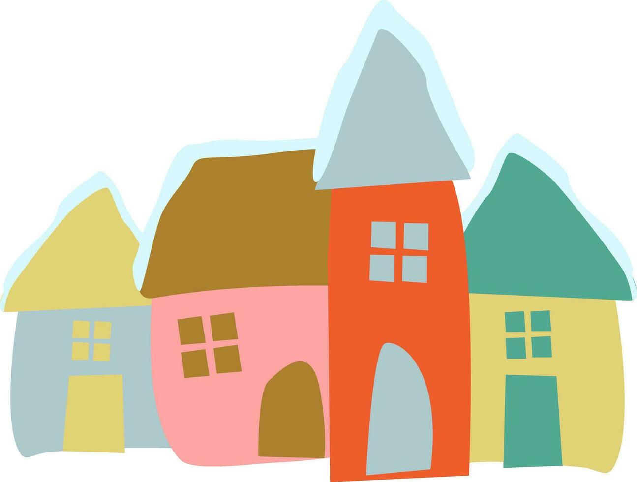 Illustration of many colorful houses. vector