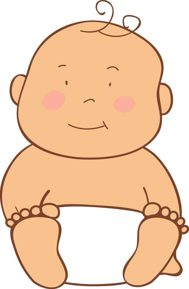 Illustration of cute little baby. vector