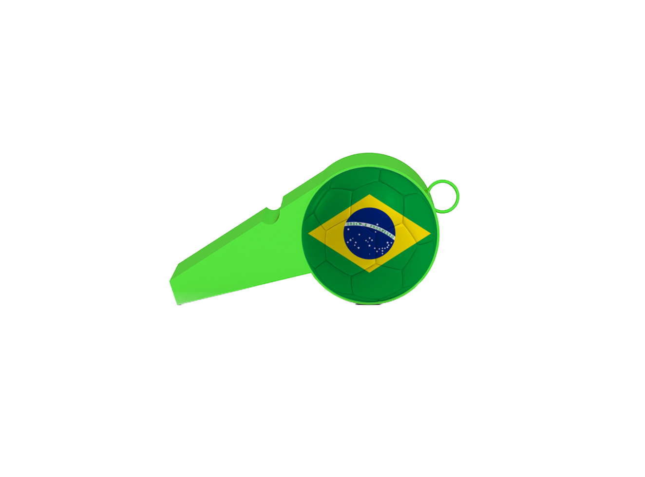 whistle for Brazil without background 3d Illustration AI Generated png