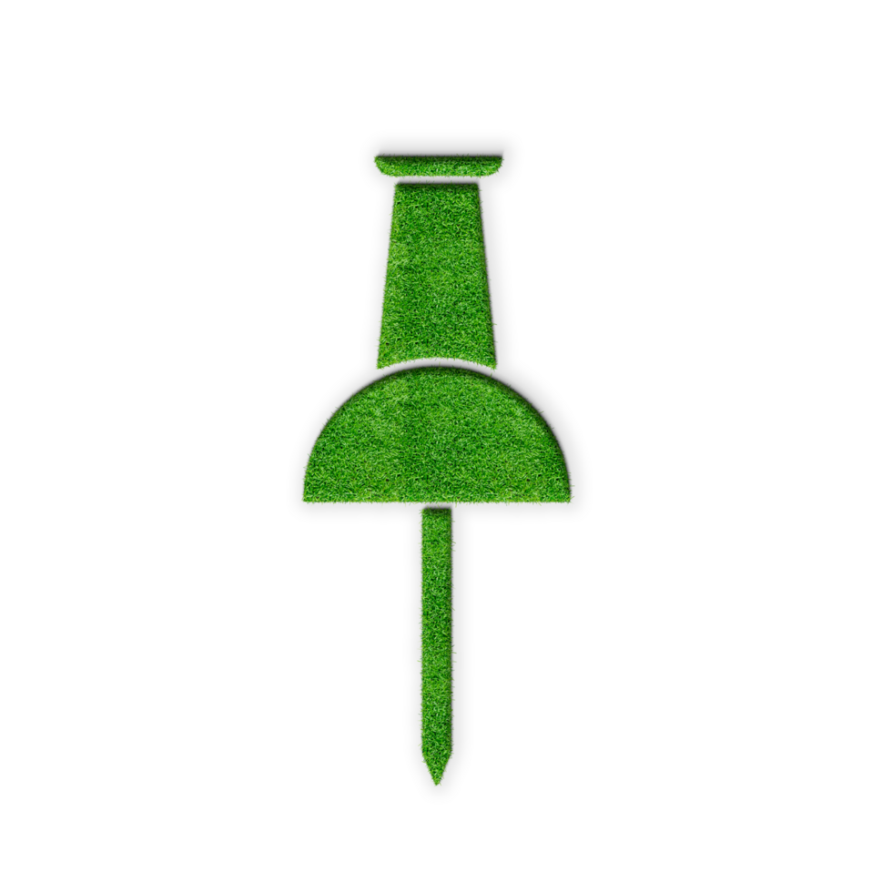 Green Grass Board Pin Without background 3d Illustration png