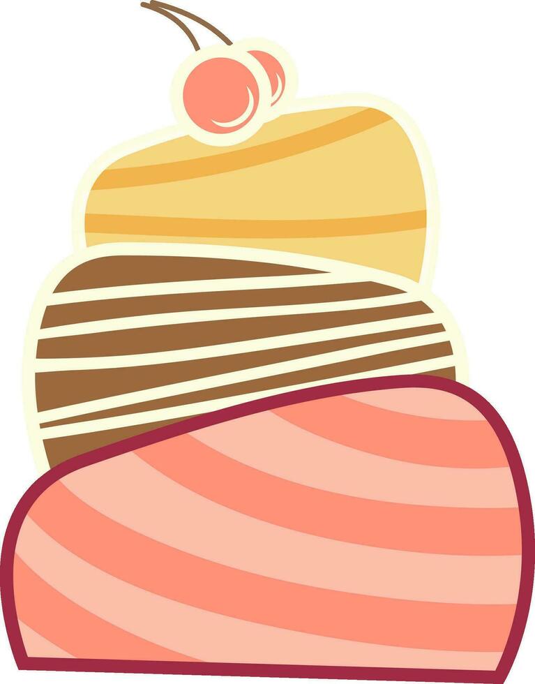 Flat illustration of big cake. vector
