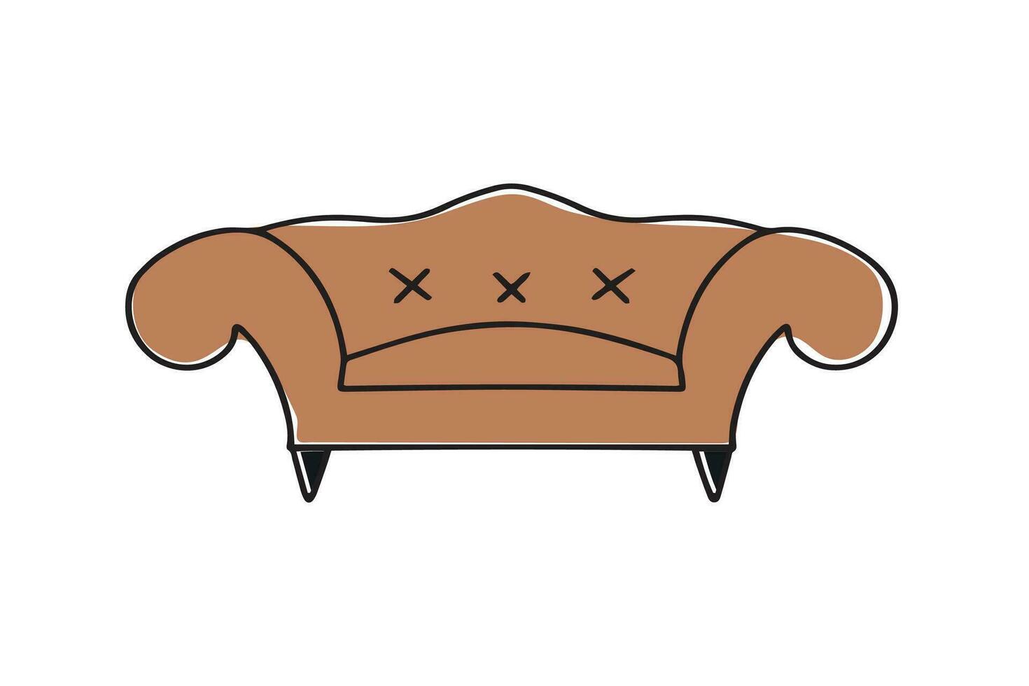 Sofa, linear style sign for mobile concept and web design. Symbol, logo illustration. vector graphics. Vector illustration