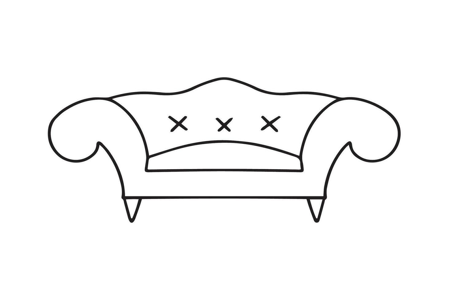 Sofa, linear style sign for mobile concept and web design. Symbol, logo illustration. vector graphics. Vector illustration