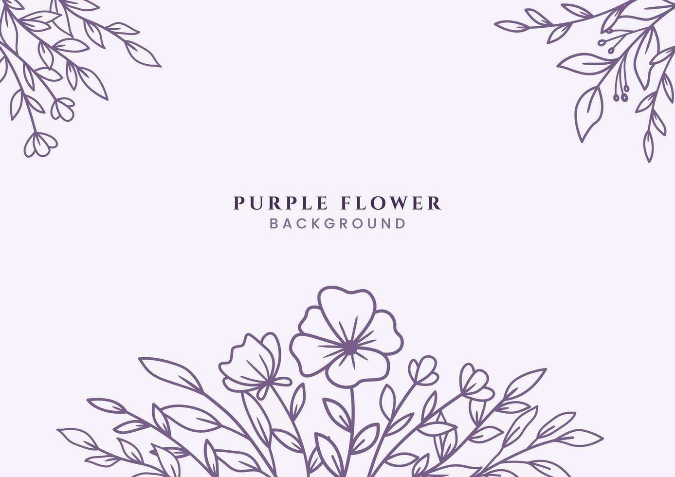 hermosa mano dibujado púrpura flores y hojas en blanco antecedentes para Boda invitación o compromiso o saludo tarjeta vector