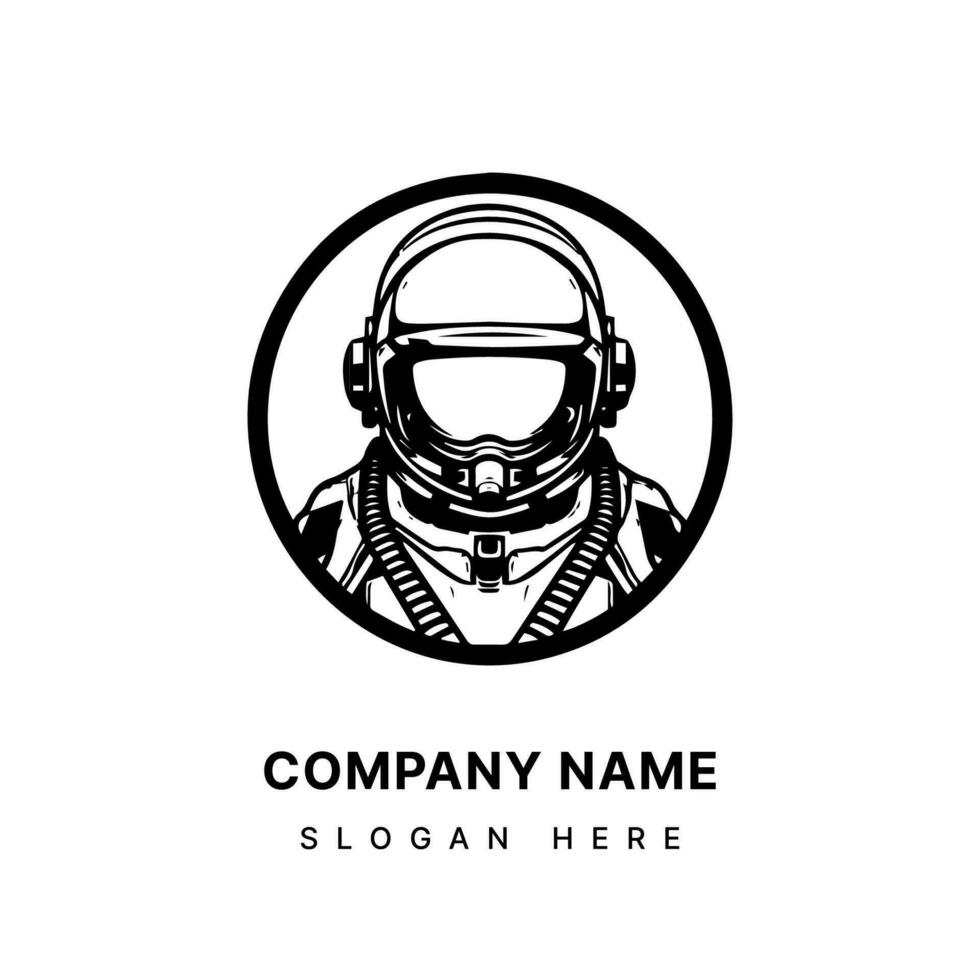 Ignite your brand's journey with our captivating astronaut illustration logo. Capturing the essence of ambition, discovery, and limitless possibilities vector