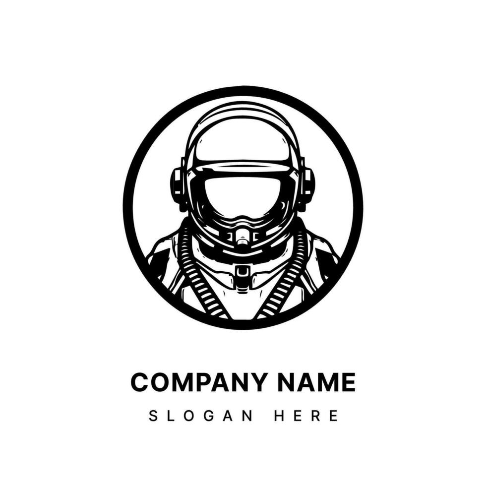 Ignite your brand's journey with our captivating astronaut illustration logo. Capturing the essence of ambition, discovery, and limitless possibilities vector