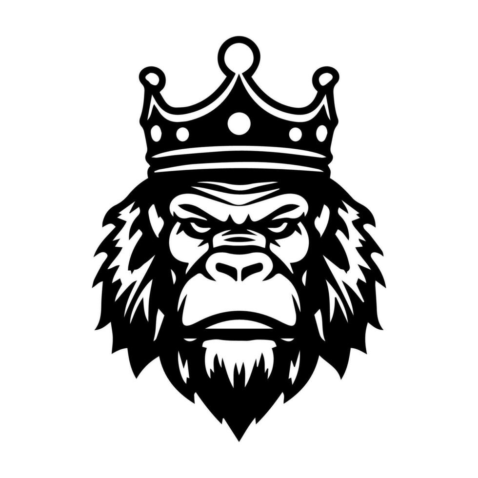 Hand drawn gorilla logo design, embodying the essence of the wild. With its striking presence, it symbolizes leadership, intelligence, and the untamed spirit of the animal kingdom. vector