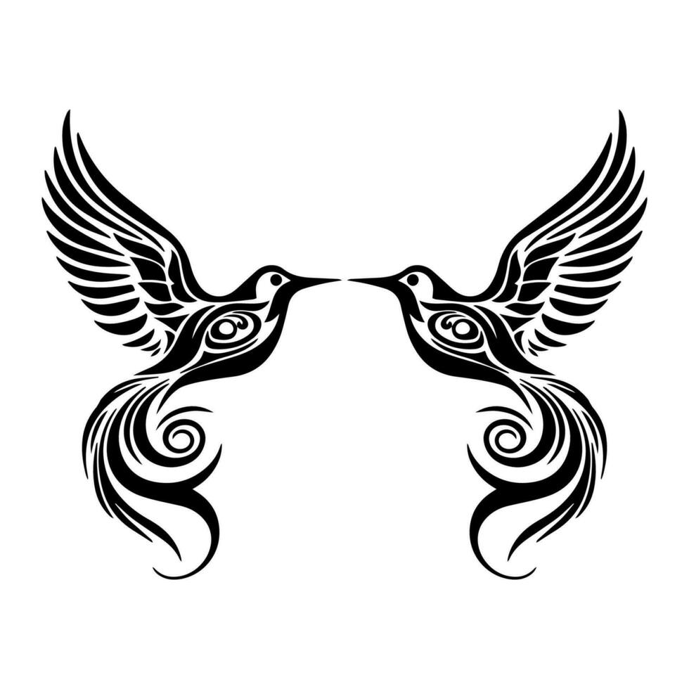 dinámica y cautivador volador pájaro tribal tatuaje, combinatorio tribal motivos y aviar elementos. encarnando fuerza, agilidad, y el deseo para aventura. vector