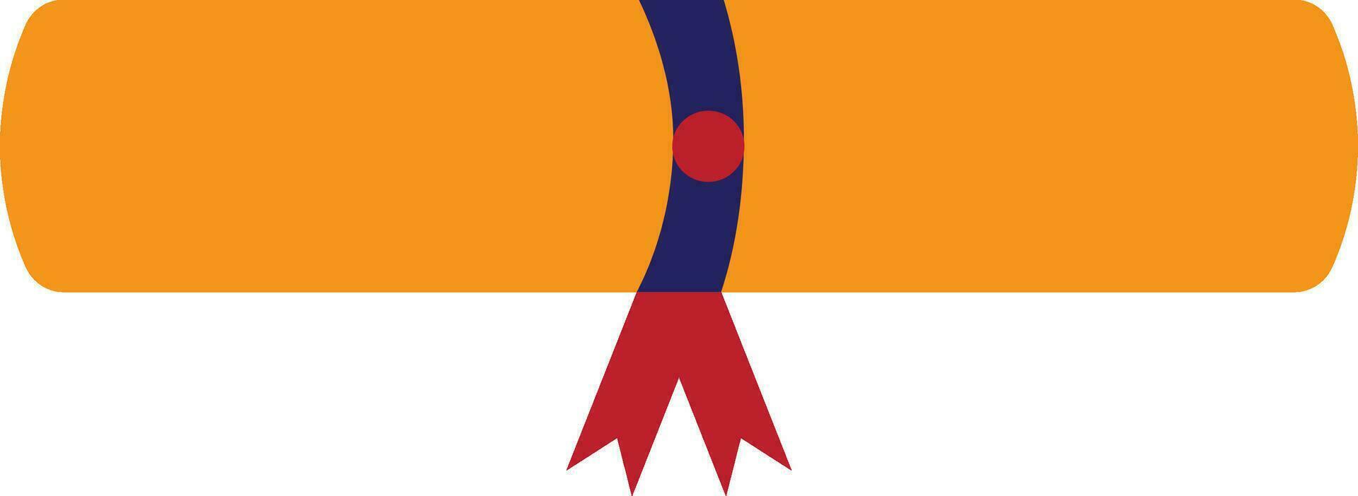 Orange scroll diploma with blue ribbon. vector