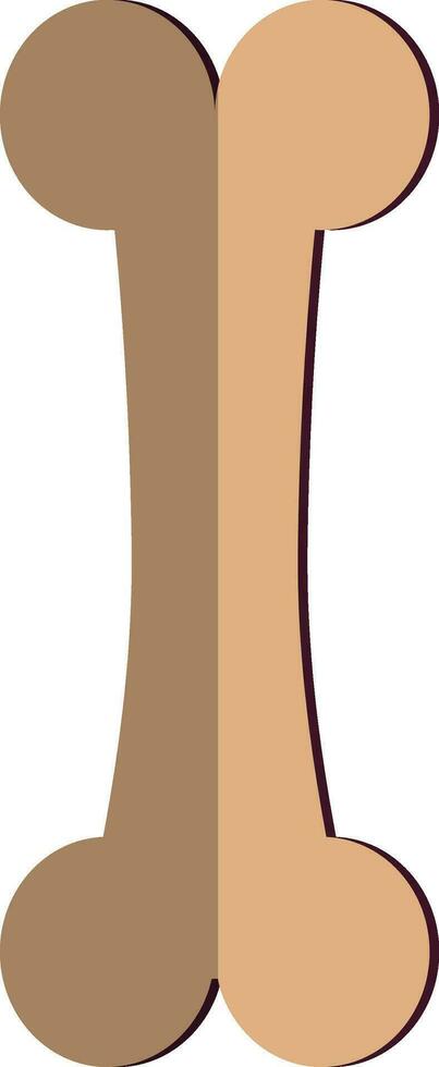 Illustration of bone icon in half shadow. vector