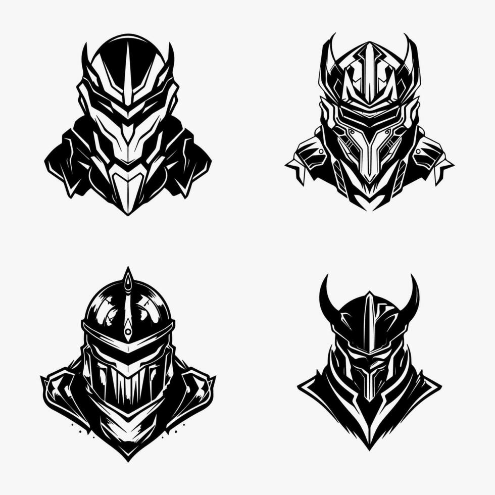 Knightly Armor Emblem  Create a bold and memorable logo design that showcases the strength and courage of a medieval knight. vector