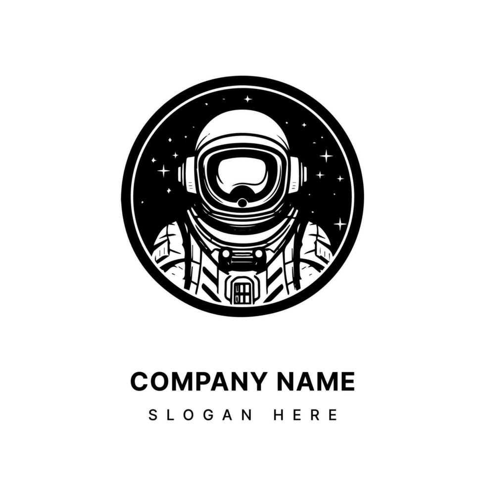 explorar nuevo fronteras con nuestra astronauta inspirado logo diseño. atrevido, futurista, y Listo a lanzamiento tu marca dentro espacio. vector