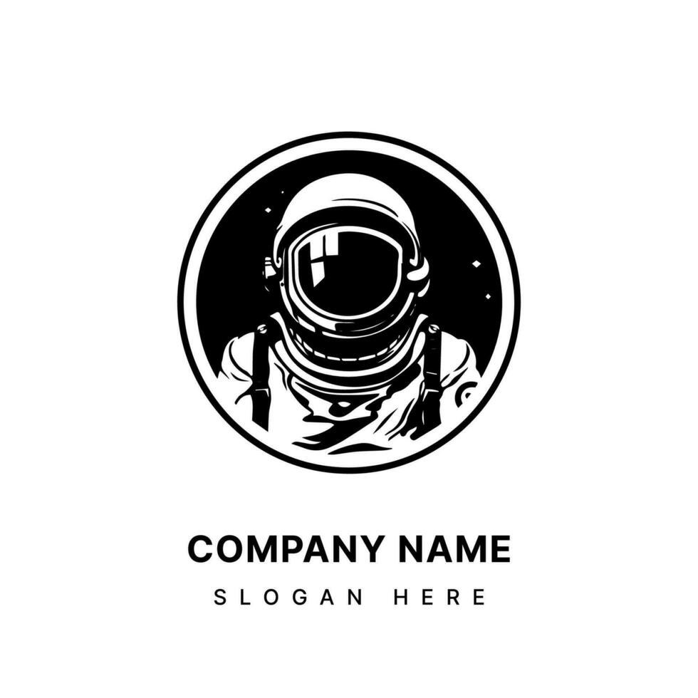 Astronaut logo design hand drawn illustration vector