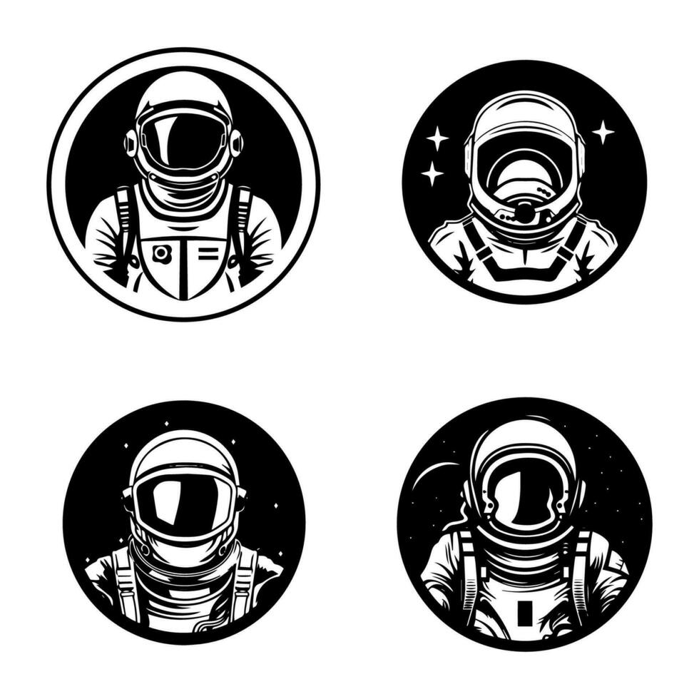 Ignite your brand's journey with our captivating astronaut illustration logo. Capturing the essence of ambition, discovery, and limitless possibilities vector