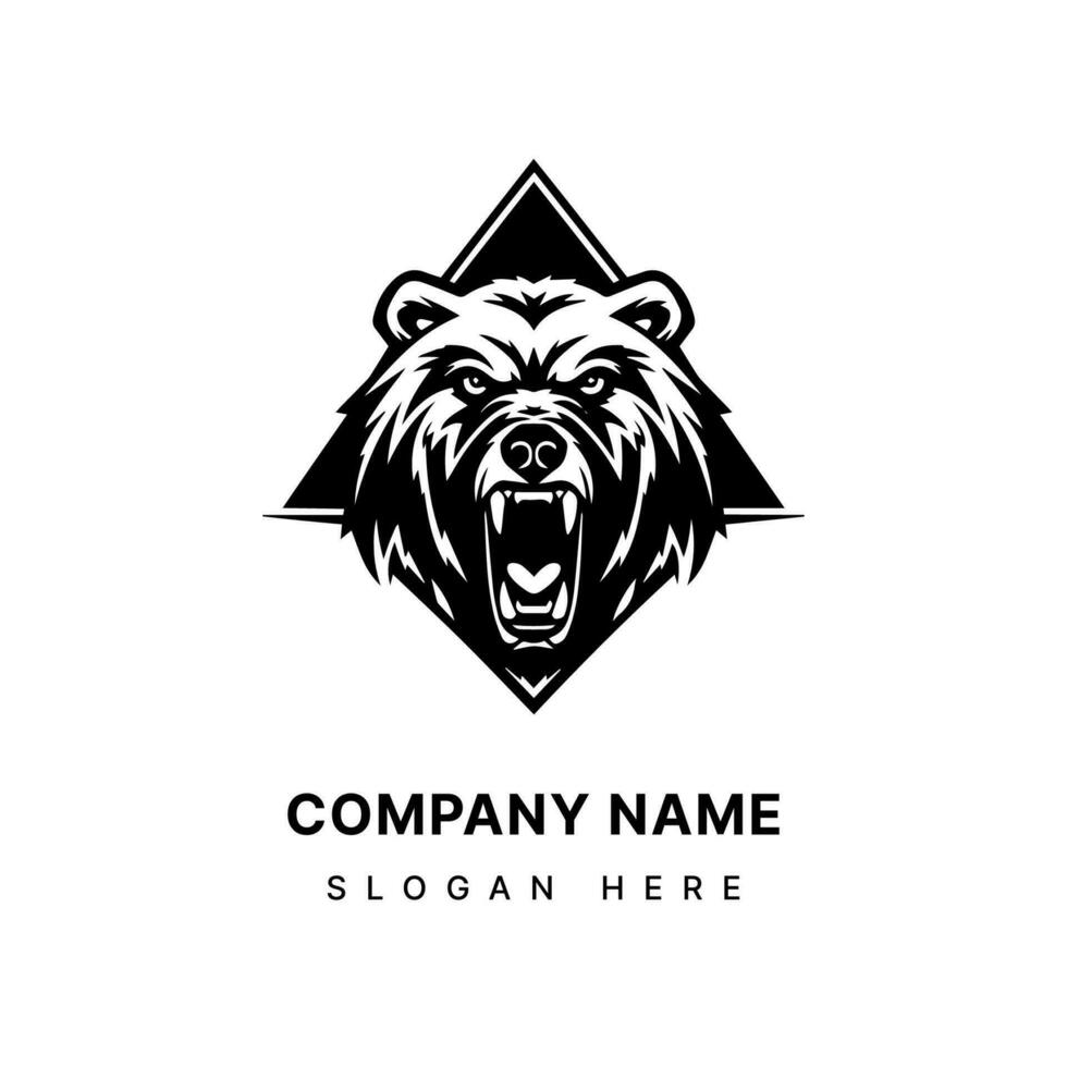 Hand drawn bear logo design illustration that combines elegance and playfulness. Suitable for children's brands, organic products, and creative ventures. vector